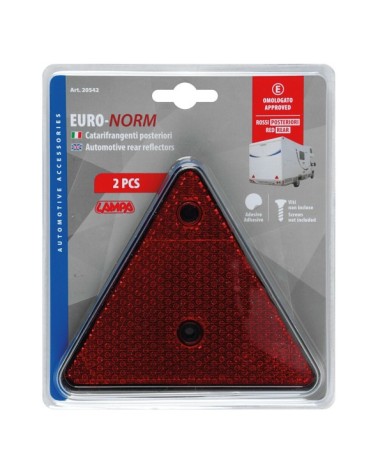 Euro-Norm catarifrangenti triangolari - 155x135 mm - Rosso