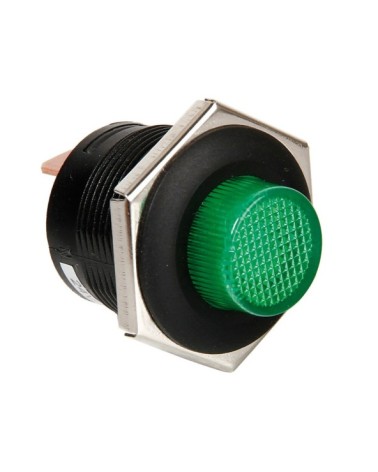 Interruttore a pulsante con spia a Led - 12 24V - Verde