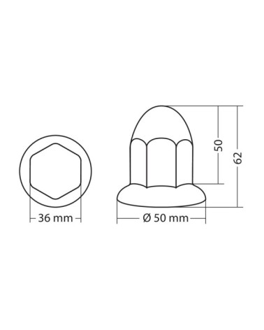 Copribulloni cromati in ABS - d. 32 mm - Set 10 pz